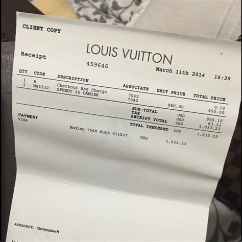 printable louis vuitton receipt